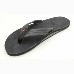 Single Layer Premier Leather In Black Sandals