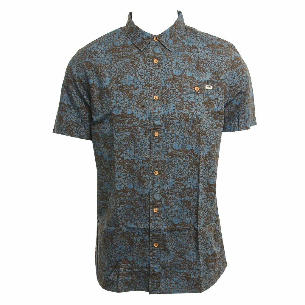 Reef Garden In Blue Woven Shirt 1 Reef Garden In Blue Woven Shirt