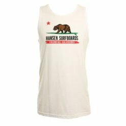 Cal Flag In White Tank Top