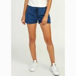 RVCA Valley Twill Lace Up In Navy Blue Shorts