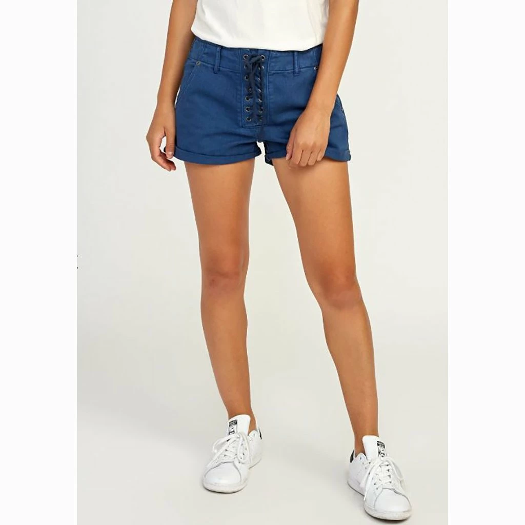 RVCA Valley Twill Lace Up In Navy Blue Shorts 1 RVCA Valley Twill Lace Up In Navy Blue Shorts