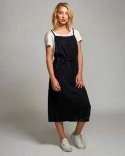 RVCA Fortune Midi Overall In Black Dress