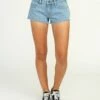 RVCA Hello Mellow Denim Cutoff In Blue Shorts