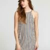 RVCA Bailey Striped Knit In Oatmeal Dress
