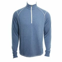 Barrel LS Raglan Shirt Half Zip In Blue