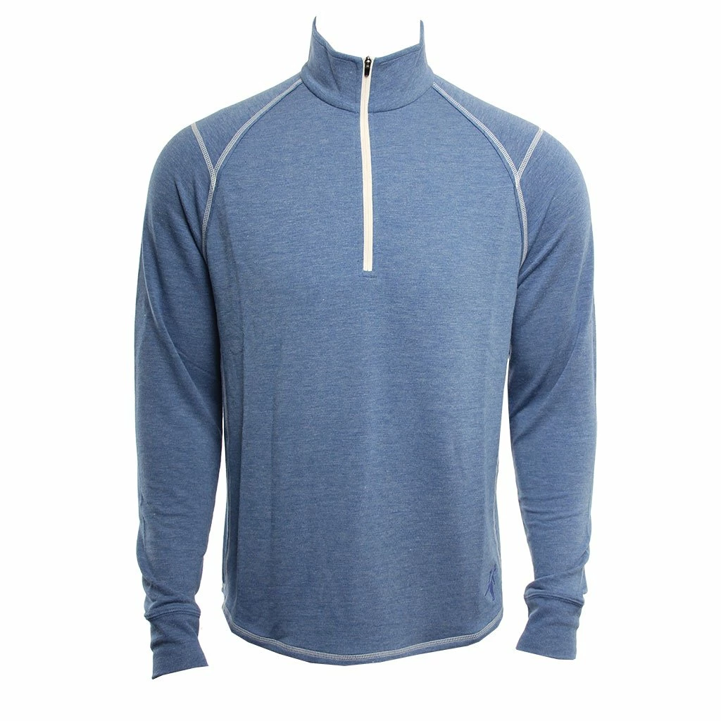 Barrel LS Raglan Shirt Half Zip In Blue 1 Barrel LS Raglan Shirt Half Zip In Blue