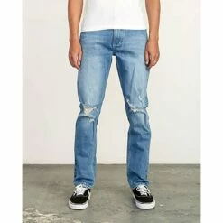 RVCA Denim Weekend Straight Fit Jeans In Blue