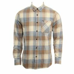 Volcom Caden Plaid Flannel In White Woven Shirt