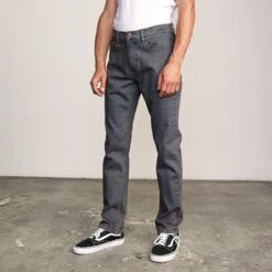 RVCA Denim Daggers Pigment Dyed Jeans In Vng