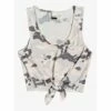 Roxy Same Old Love Cropped Tie Front In Heritage Heather Darwin (Sgr6) Tank Top