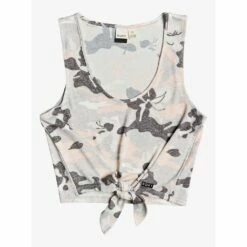Roxy Same Old Love Cropped Tie Front In Heritage Heather Darwin (Sgr6) Tank Top