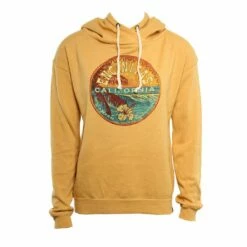 Wave Badge Hoodie In Gold Sweatshirt