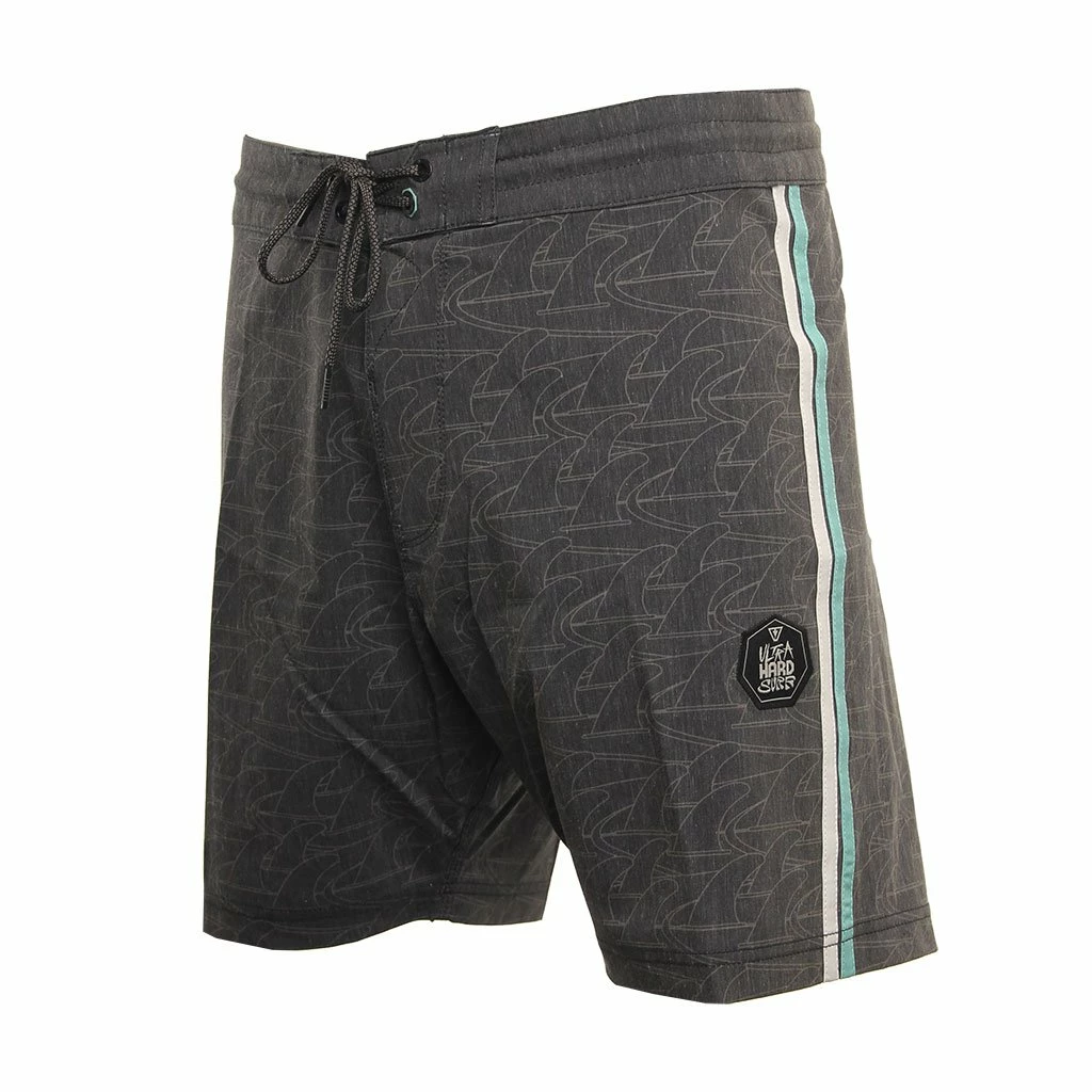 Vissla Backwards Fin Beach Grit In Black Boardshort 1 Vissla Backwards Fin Beach Grit In Black Boardshort