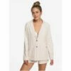 Roxy Day To Night Striped Linen Blazer In Cafe Creme (Tjb3) Jacket