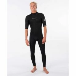 Rip Curl Dawn Patrol Short Sleeve Full Back Zip In Black Wetsuit