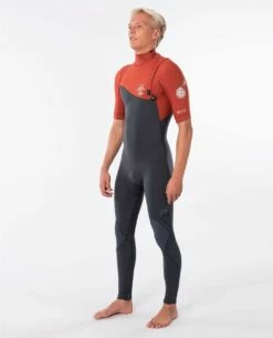 Rip Curl E-Bomb Zip Free Short Sleeve Fullsuit In Terracotta Wetsuit