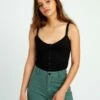 RVCA Go For Broke Ribbed In Black Tank Top