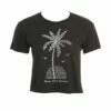 Palm And Sun Crop In Black Shirt
