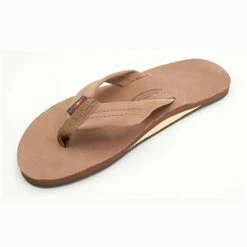 Single Layer Premier Leather In Dark Brown Sandals