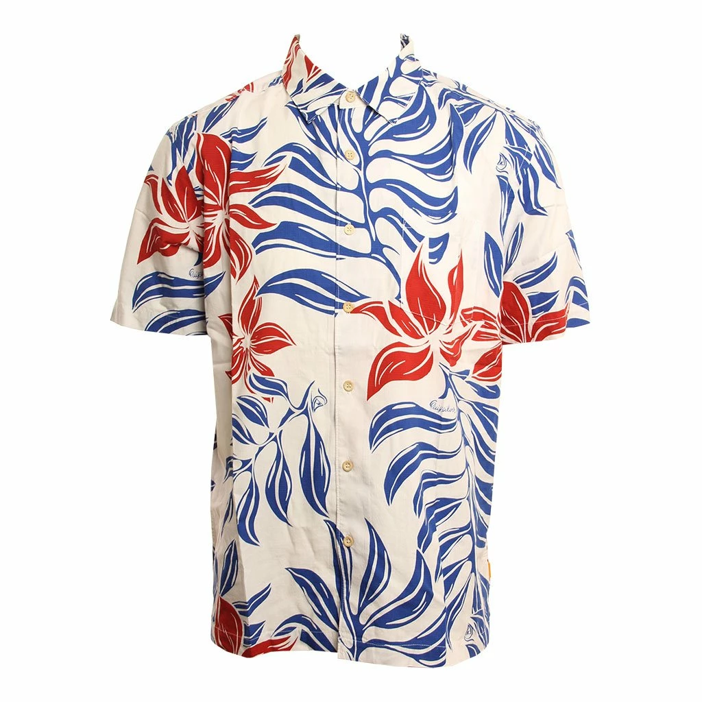 Quiksilver Fourth Flowers In White Woven Shirt 1 Quiksilver Fourth Flowers In White Woven Shirt