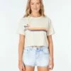 Rip Curl WoGolden Days Crop Tee Shirt In White