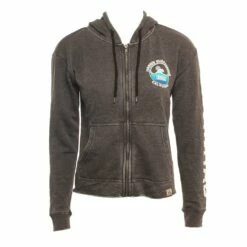 Lootin Weathered Crop Zip Hoodie In Coal Sweatshirt