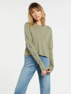 Volcom The Stones Long Sleeve In Green Shirt