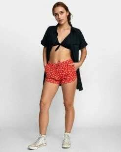 RVCA New Yume Floral In Paprika Shorts