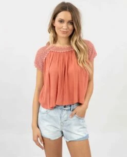 Rip Curl Alana Top In Canyon Rose Shirt