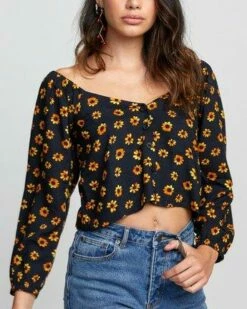 RVCA Cartia Top In Black Shirt