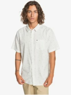 Quiksilver Desert Bush In White Woven Shirt