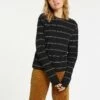 Volcom Doing Fine LS In Black Shirt