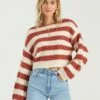 Billabong Seeing Stripes In Brick (Brk) Sweater