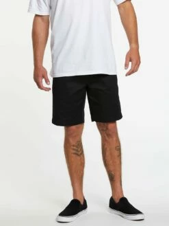 Volcom Frickin Elastic Waist In Black Shorts