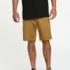 Volcom Frickin Elastic Waist In Dark Khaki (Dka) Shorts