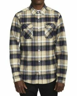 RVCA Emerson Flannel In Navy Blue (Nvy) Shirt