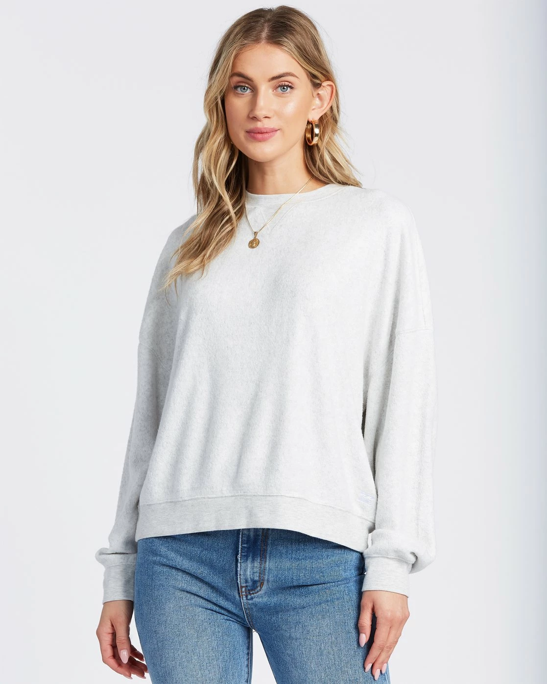 Billabong Stayin In Fleece In Ice Heather (Ich) Sweatshirt 1 Billabong Stayin In Fleece In Ice Heather (Ich) Sweatshirt