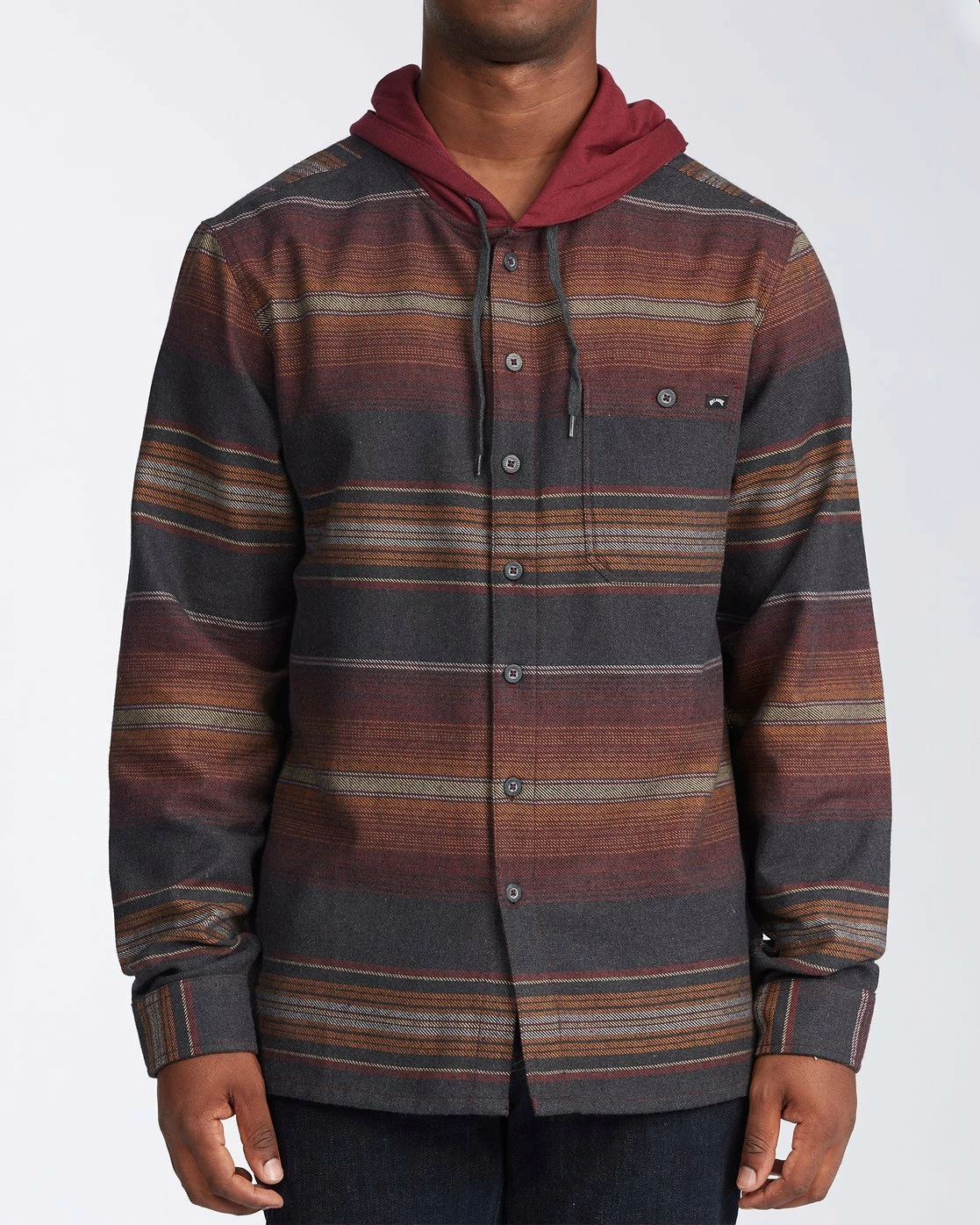 Billabong Baja Flannel Hoody In Asphalt (Alt) Sweatshirt 1 Billabong Baja Flannel Hoody In Asphalt (Alt) Sweatshirt
