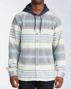Billabong Baja Flannel Hoody In Cobalt (Cob) Sweatshirt