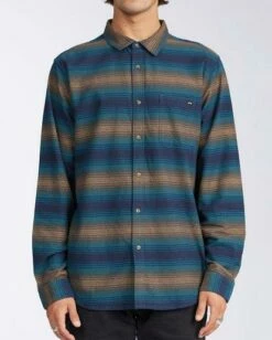 Billabong Coastline Flannel In Blue Woven Shirt