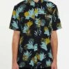 Volcom Solarizer In Navy Blue (Nvy) Woven Shirt