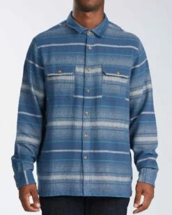 Billabong Offshore Long Sleeve Flannel In Blue Shirt