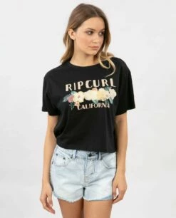 Rip Curl California Super Bloom Crop In Black Shirt