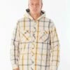 Rip Curl Barlow Hooded Flannel In Bone (Bo Shirt
