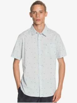 Quiksilver Spilled Rice In Blue Woven Shirt