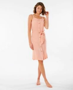 Rip Curl Tallows Spot Midi In Coral Dress