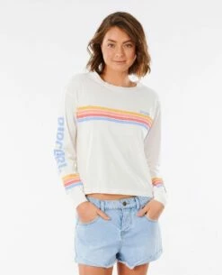Rip Curl WoGolden State Long Sleeve Tee Shirt In Bone (Bo