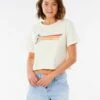 Rip Curl WoGolden State Crop Tee Shirt In Bone (Bo