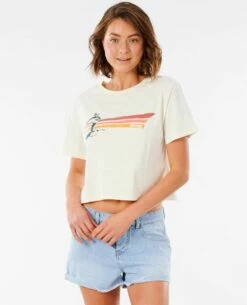 Rip Curl WoGolden State Crop Tee Shirt In Bone (Bo
