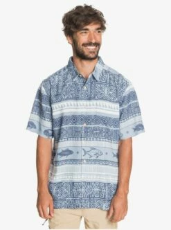 Quiksilver Laki Maikai In Blue Woven Shirt